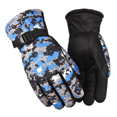 Camouflage Warm Gloves Fleece Thick Winter Gloves For Skiing Outdoors