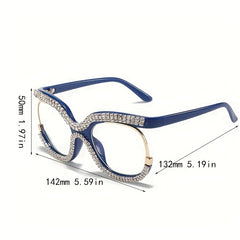 Owl Anti Light Glasses Rhinestone Clear Lens Glasses