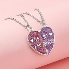 2pcs Girls Heart Pendant Necklace Good Friends Necklace Jewelry