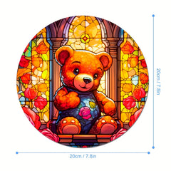 Bear Round Mouse Mat Mouse Pad 7.87 x 7.87 x 0.1inch