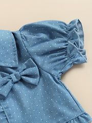 3pcs Baby Girls Denim Top & Cami Dress Set with Headband
