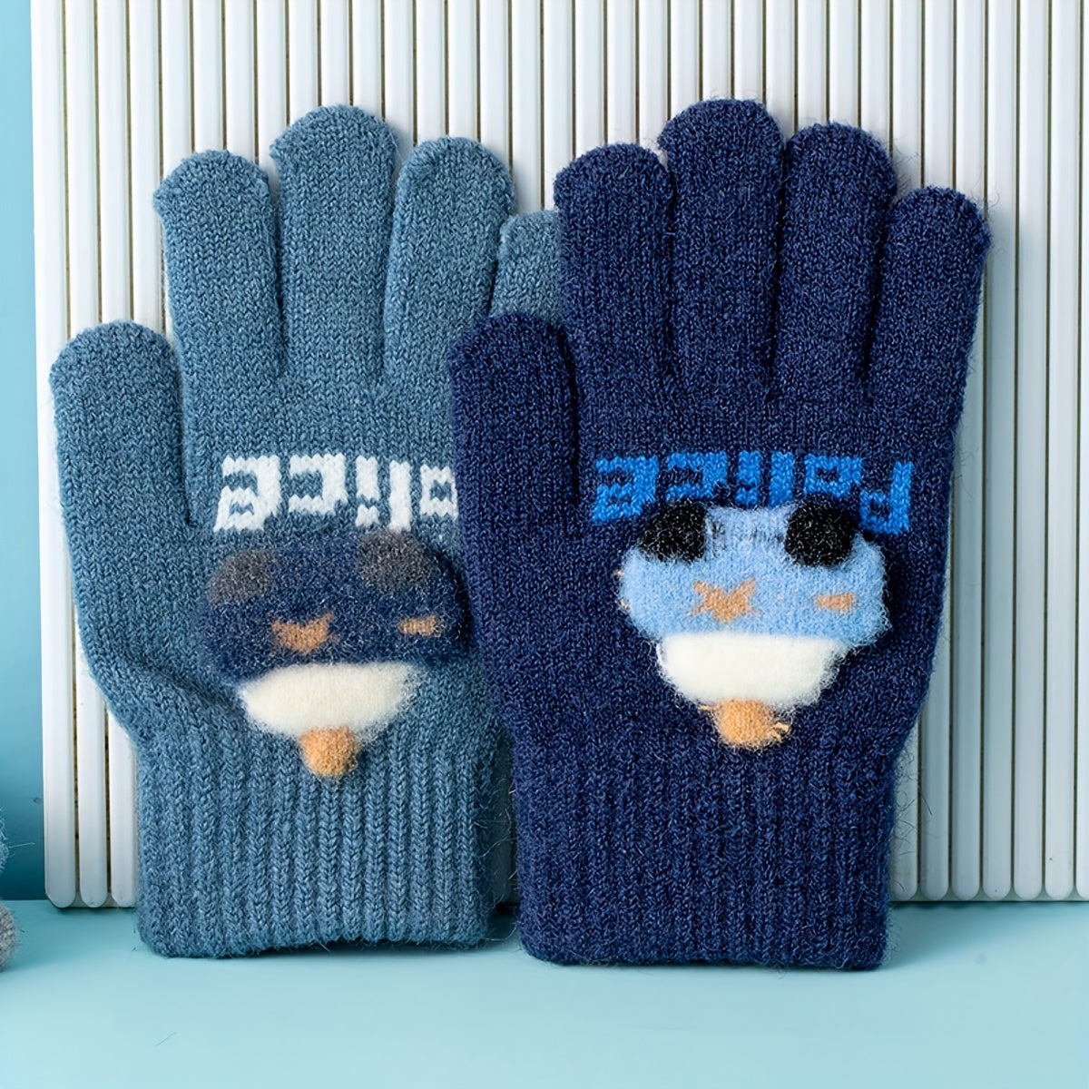 Children's Winter Gloves Boy's Five Finger Set Warm And Thick