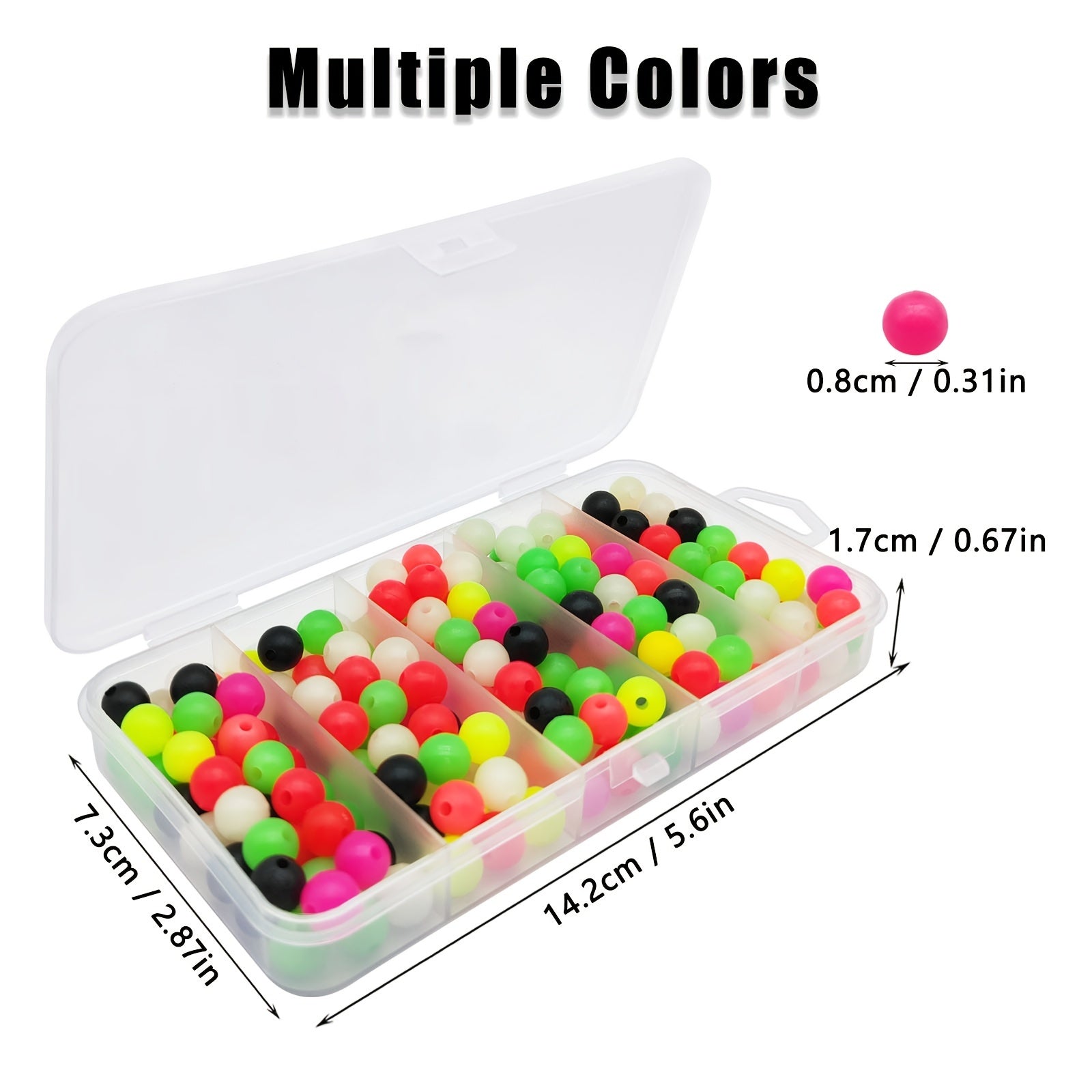Fishing Beads Kit 6mm & 8mm Round Beads for Saltwater & Freshwater Rigs