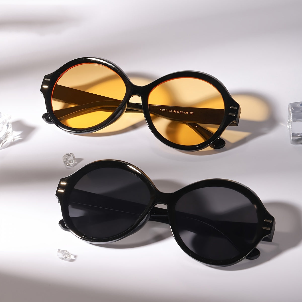 Vintage Oversized Round Sunglasses Women Sun Protection