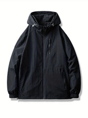 Men's Lightweight Hooded Windbreaker Jacket Zip Up Coat