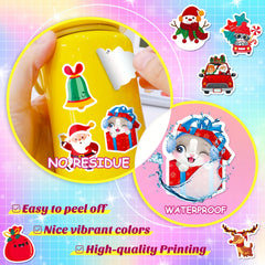 50pcs Christmas Stickers Cartoon DIY Waterproof Stickers For Holiday Party Gift