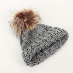 Baby Winter Warm Knitted Wool Beanie Cap Hat Cold-proof Woolen Hat