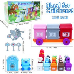 Farm Animal Educational Toys for Toddlers with Finger Puppets & Train