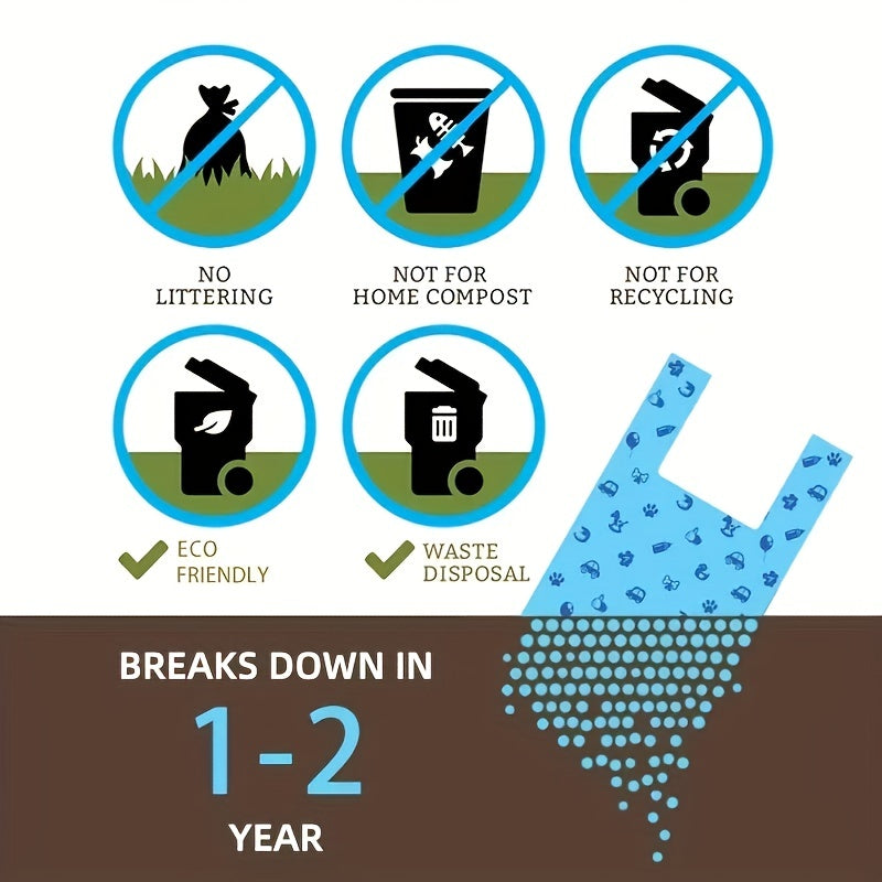 60 Dog Poop Bags Leak Proof Waste Bags For Pet Outdoors