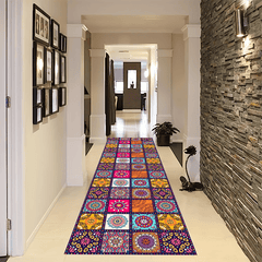 Boho Abstract Runner Mat Non Slip Washable Stair Kitchen Rug