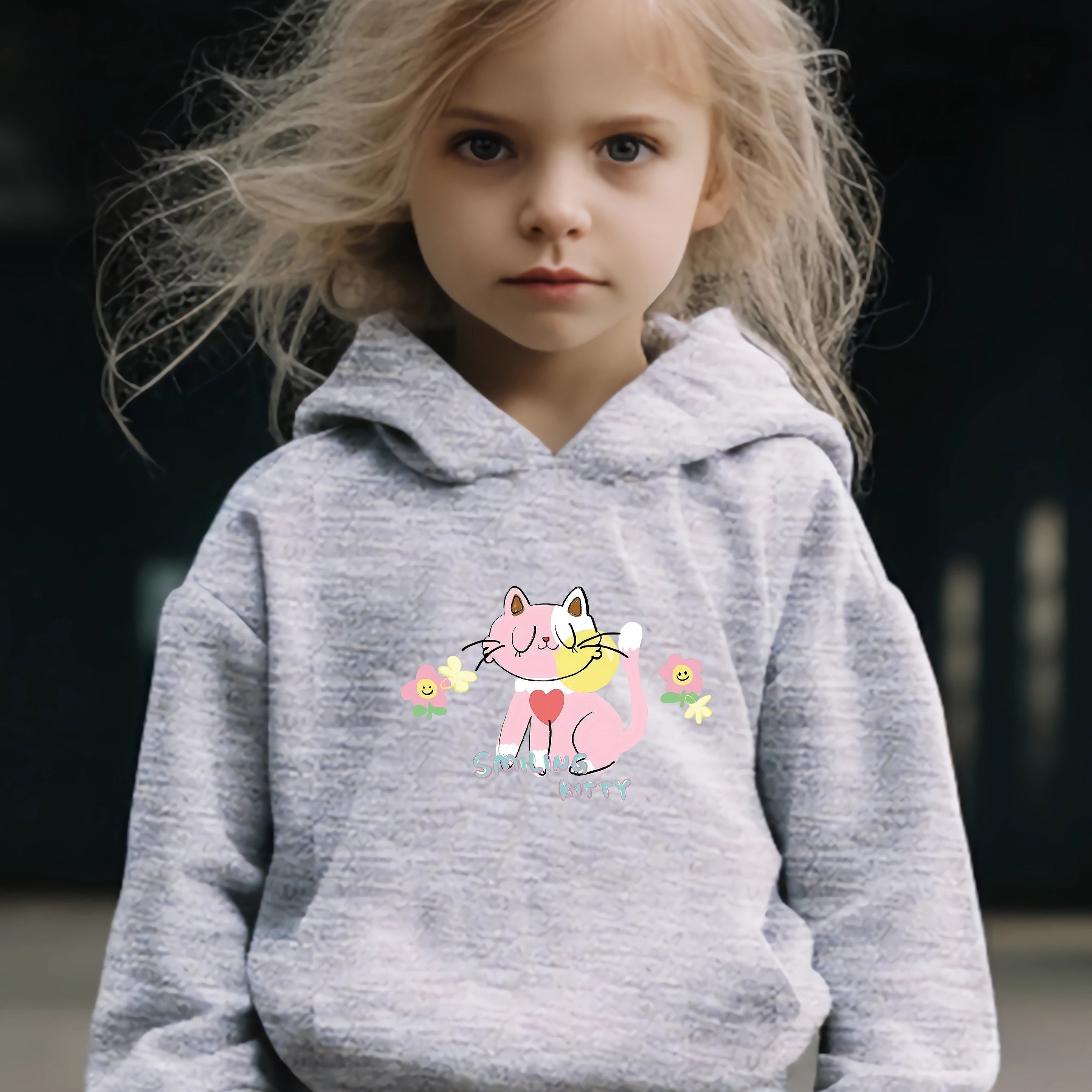 Kitty Graphic 2pcs Set Girls Casual Activewear Set