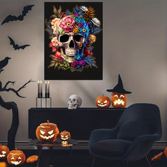 Halloween Skull Canvas Painting Frameless Decorative Wall Art Picture