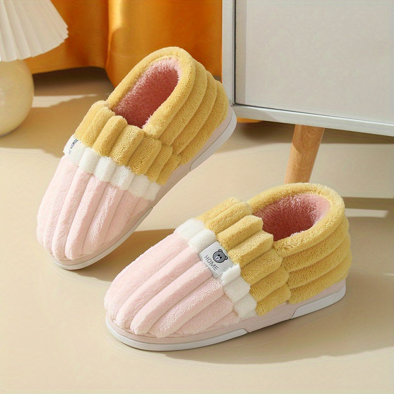 Men's Fleece Heel Wrapped Slippers, Assorted Colors