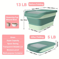 Foldable Dog Food Storage Container with Slidable Lid