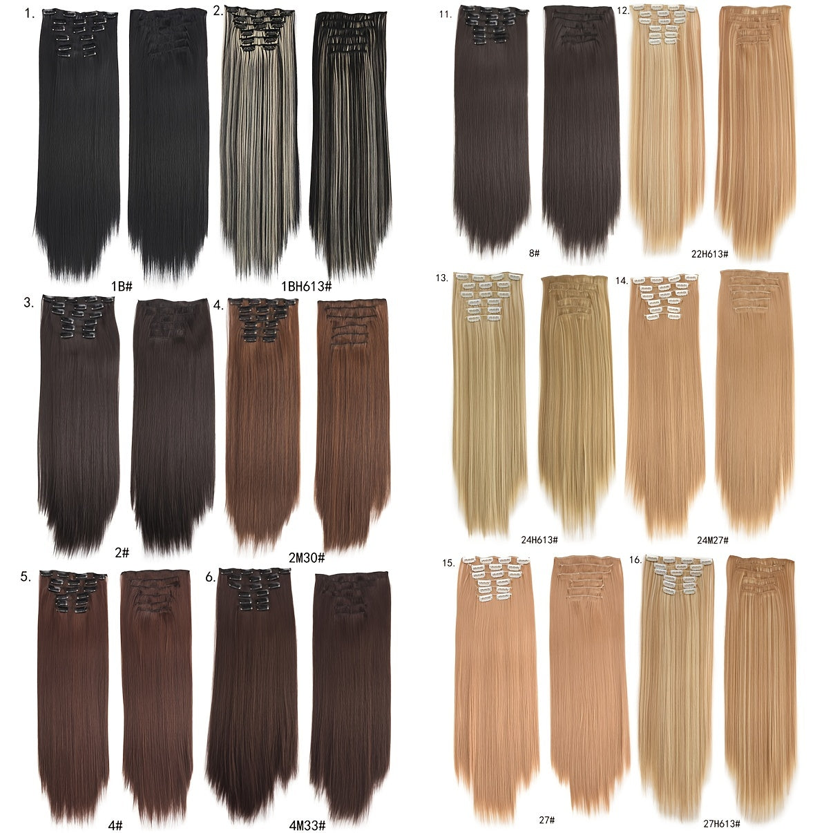Long Clip In Hair Extensions Straight Wig Tape In Hair Extensions