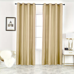 Panel Glossy Solid Curtains Translucent Half Blackout Curtains
