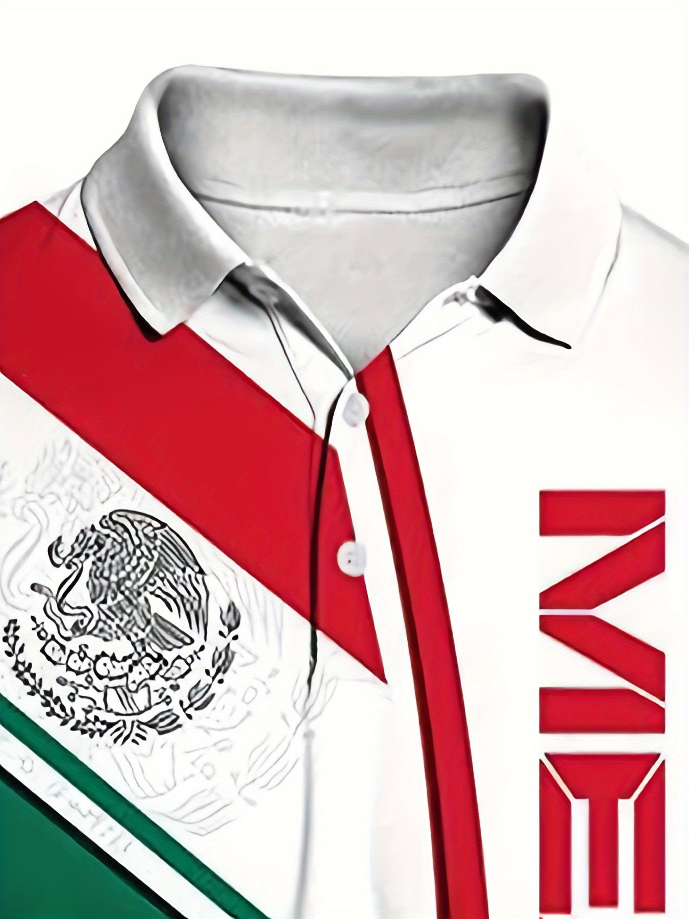 MEXICO Eagle Snake Pattern Men's Casual Fit Shirt