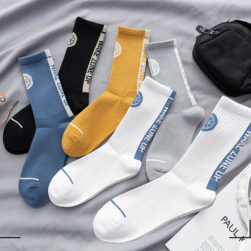 10 Pairs Teenagers Boys Casual Sports Socks Basketball Breathable Crew Socks