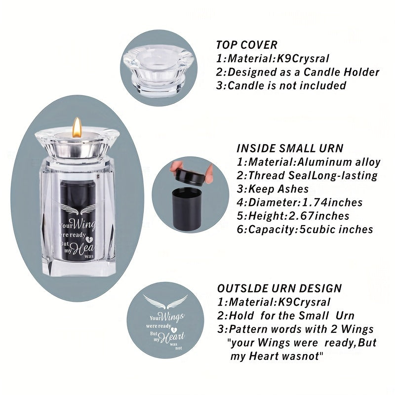 Small Urn Angel Wings Urns Crystal Ashes Human Pet Dogs Cats