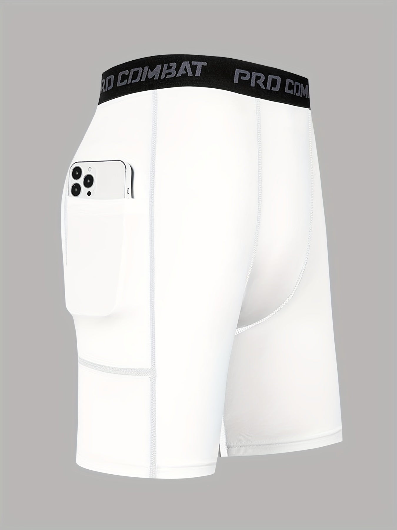 Men's Compression Shorts With Pocket Moisture Wicking Base Layer