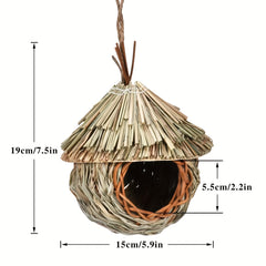 Straw Woven Bird Nest Garden Decor Outdoor Hanging