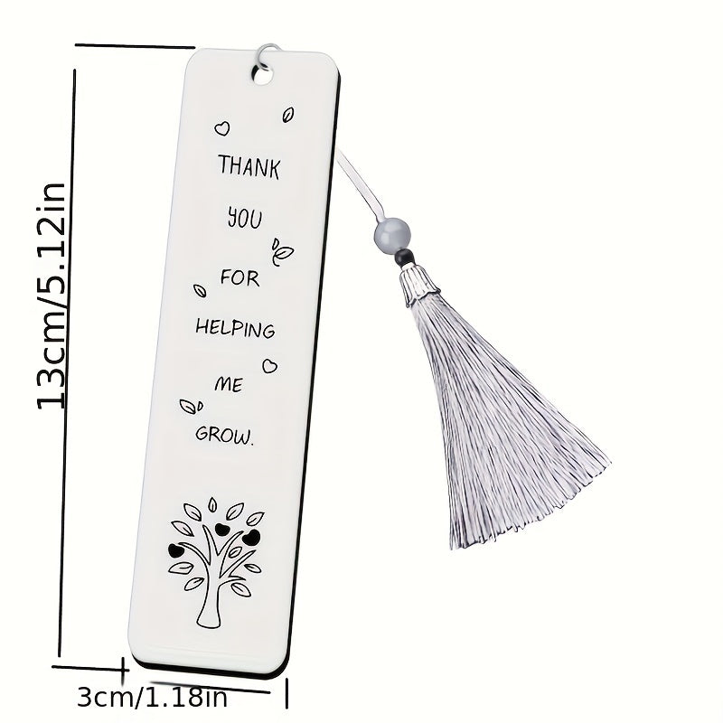 1pc Tassel Stainless Steel Metal Bookmark Gift For Teachers And Students