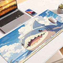 Shark Animation Beach Mouse Pad Non-slip Rubber Keyboard Office Game Pad