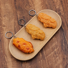 Fried Chicken Keychain Creative Food Charm Backpack Pendant