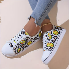 Women's Baseball Graphic Sneakers Low Top Canvas Shoes