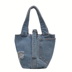 Vintage Denim Bucket Bag Coin Purse for Women