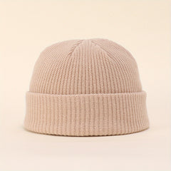 Unisex Solid Beanie Coldproof Warm Knit Hat Elastic Skull Cap