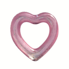 Glitter Love Heart Inflatable Swim Ring Toy