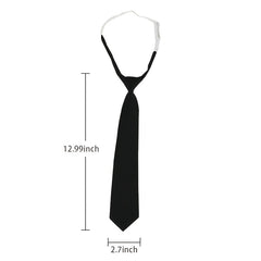 Solid Pre tied Tie Casual Dress Shirt Zipper Type Tie For Work