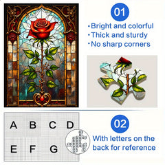 Gothic Rose Stained Glass Jigsaw Puzzle 1000pcs