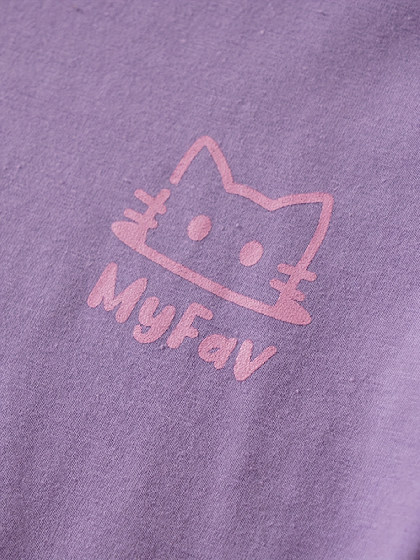 2pcs Kids Cat Print Pajama Set Long Sleeve Top & Pants