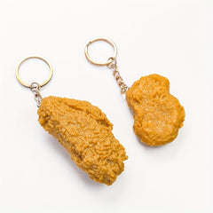 Fried Chicken Keychain Cartoon Key Ring for Adults