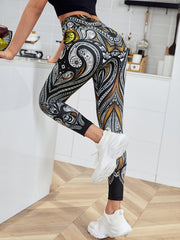 Stretch Digital Print Yoga Leggings for Women