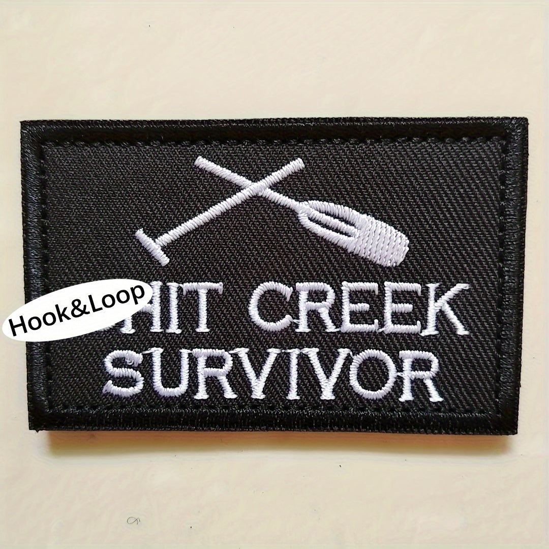 Creek Survivor Patch Embroidered Applique Army Morale Hook & Loop Emblem