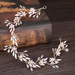 Bride Hair Jewelry Golden Headdress Wedding Comb