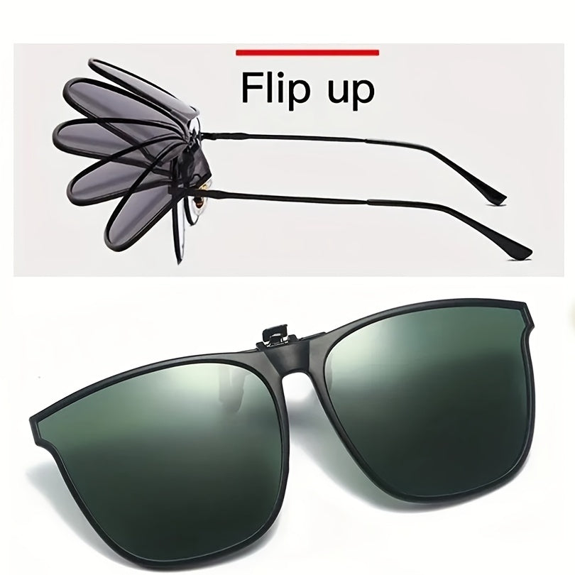 Men's Polarizer Sunglasses Clip On Flip Up Driving Ultralight Unisex