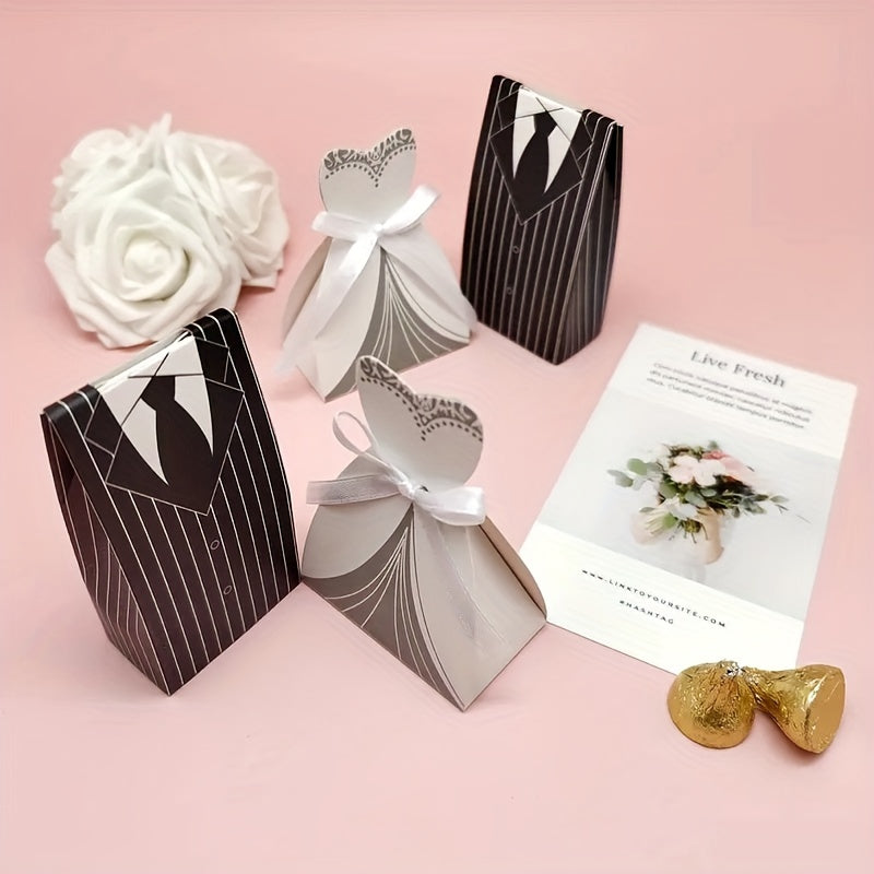 4pcs Wedding Dress Gift Boxes Candy Gift Boxes Party Wedding Decoration