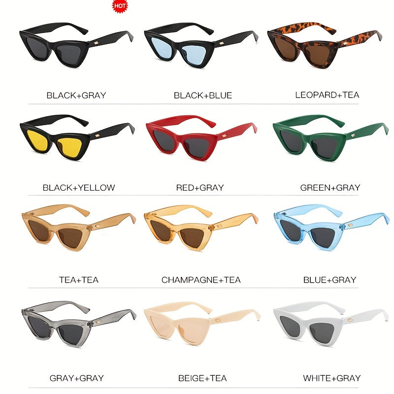 Y2K Cat Eye Sunglasses Rivet UV400 Sun Shades