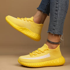 Thick Sole Shock Absorption Sneakers Lightweight Mesh Breathable Shoes