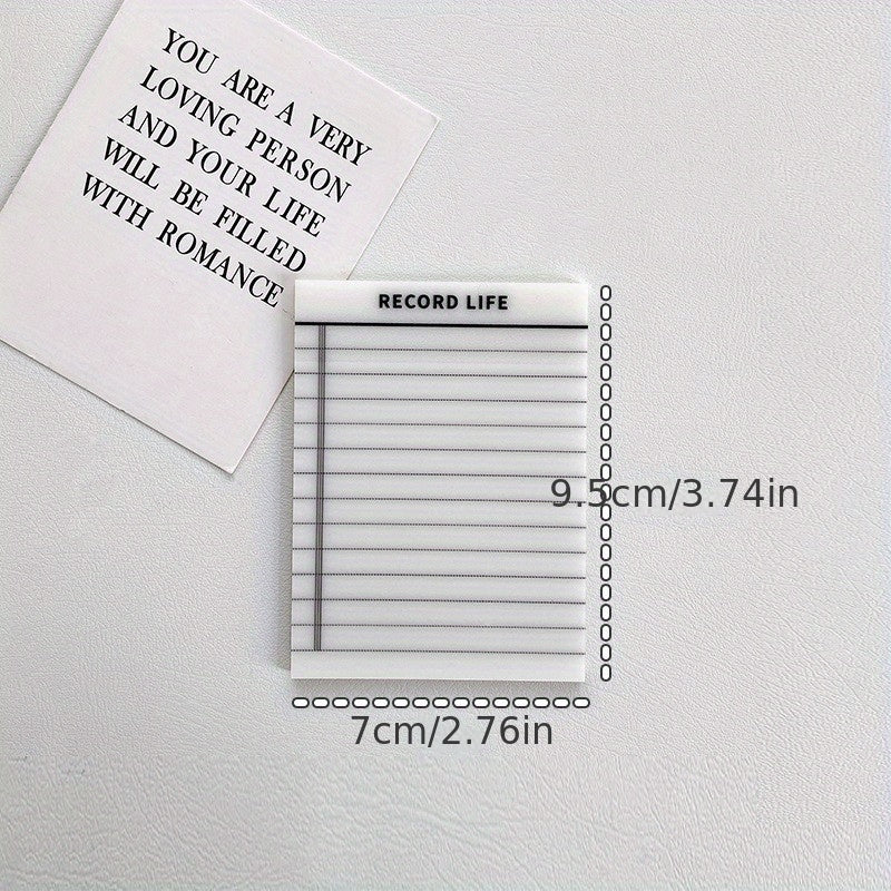 50 Sheets Transparent Sticky Notes Lined & Grid Clear Memo Pads Self Adhesive