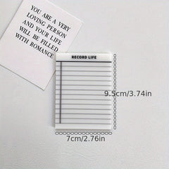 50 Sheets Transparent Sticky Notes Lined & Grid Clear Memo Pads Self Adhesive