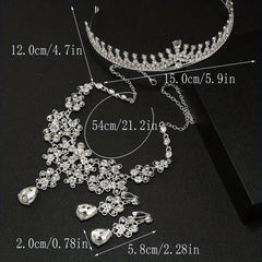 Rhinestone Headband Earrings Set Queen's Style Bridal Hair Accessories