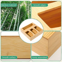 Bamboo Kitchen Food Storage Bag Organizer Holders And Dispenser