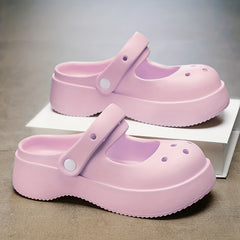 Women's Hollow Out Clogs Closed Toe Slip On Shoes Casual Solid Shoes