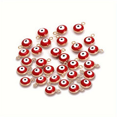30pcs Turkey Evil Lucky Eye Charms Metal Connectors DIY Jewelry Acces
