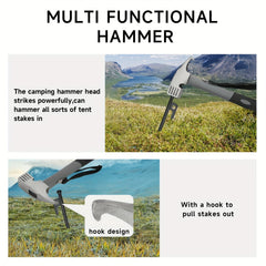 Heavy Duty Camping Hammer + Tent Stake Remover - 31.98 cm